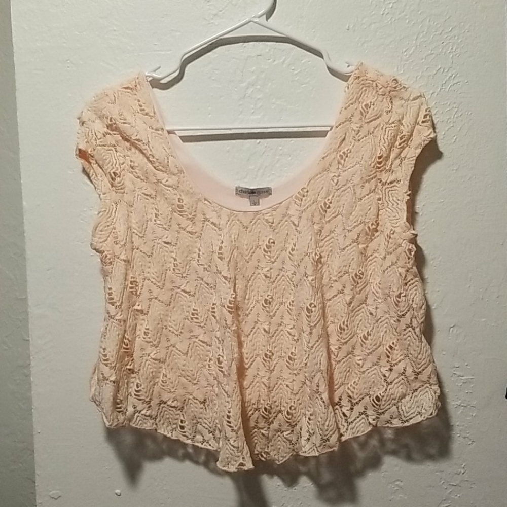 Light Pink Charlotte Russe crop top Large